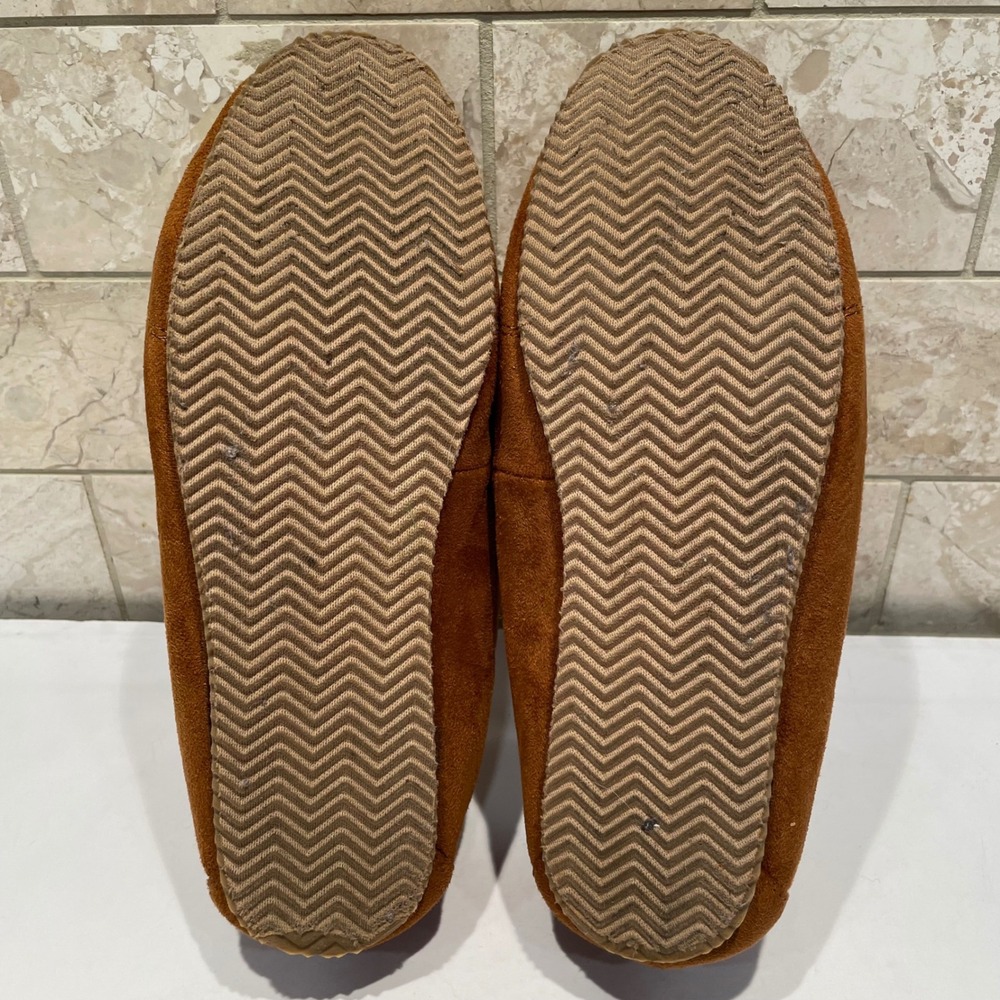 Polo Ralph Lauren Dezi V Bear Slippers Tan Faux Suede Moccasins Womens 7‎ - Picture 5 of 5